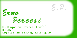 erno perecsi business card